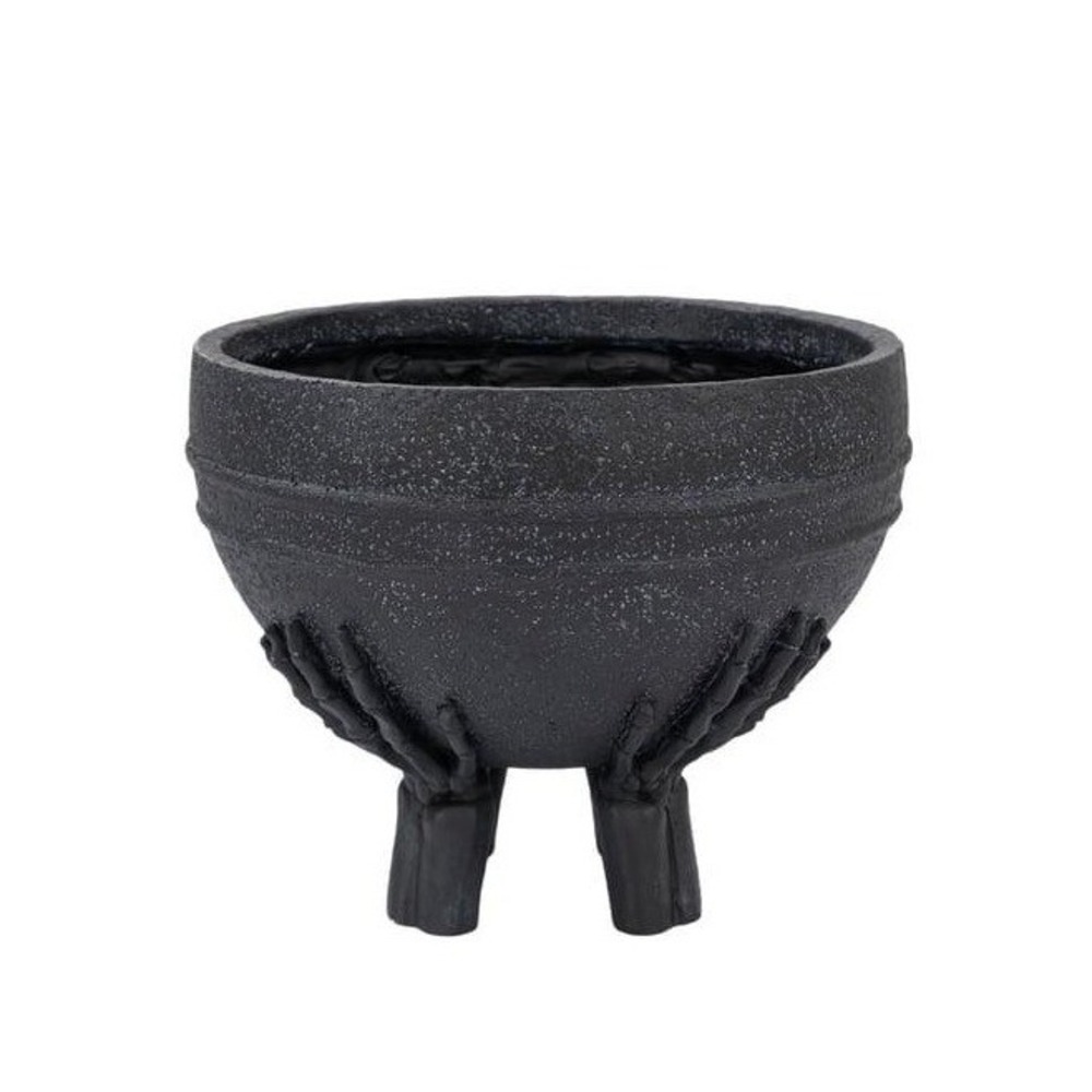 My Texas House Skeleton Hands Decorative Planter Black 10x8 Resin